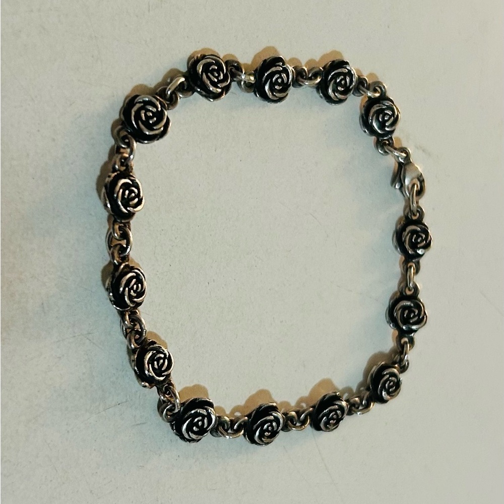Rare James Avery Rose Bracelet in Sterling Silver, retired design
